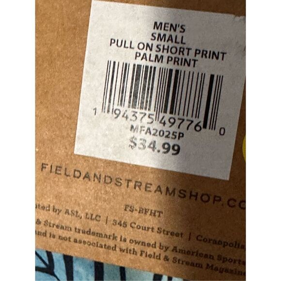 NEW WITH TAGS Field And Stream Shorts Men 2XL Blue Swim Trunks LEAVES PRINT size - Picture 3 of 7